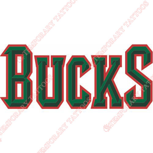 Milwaukee Bucks Customize Temporary Tattoos Stickers NO.1075